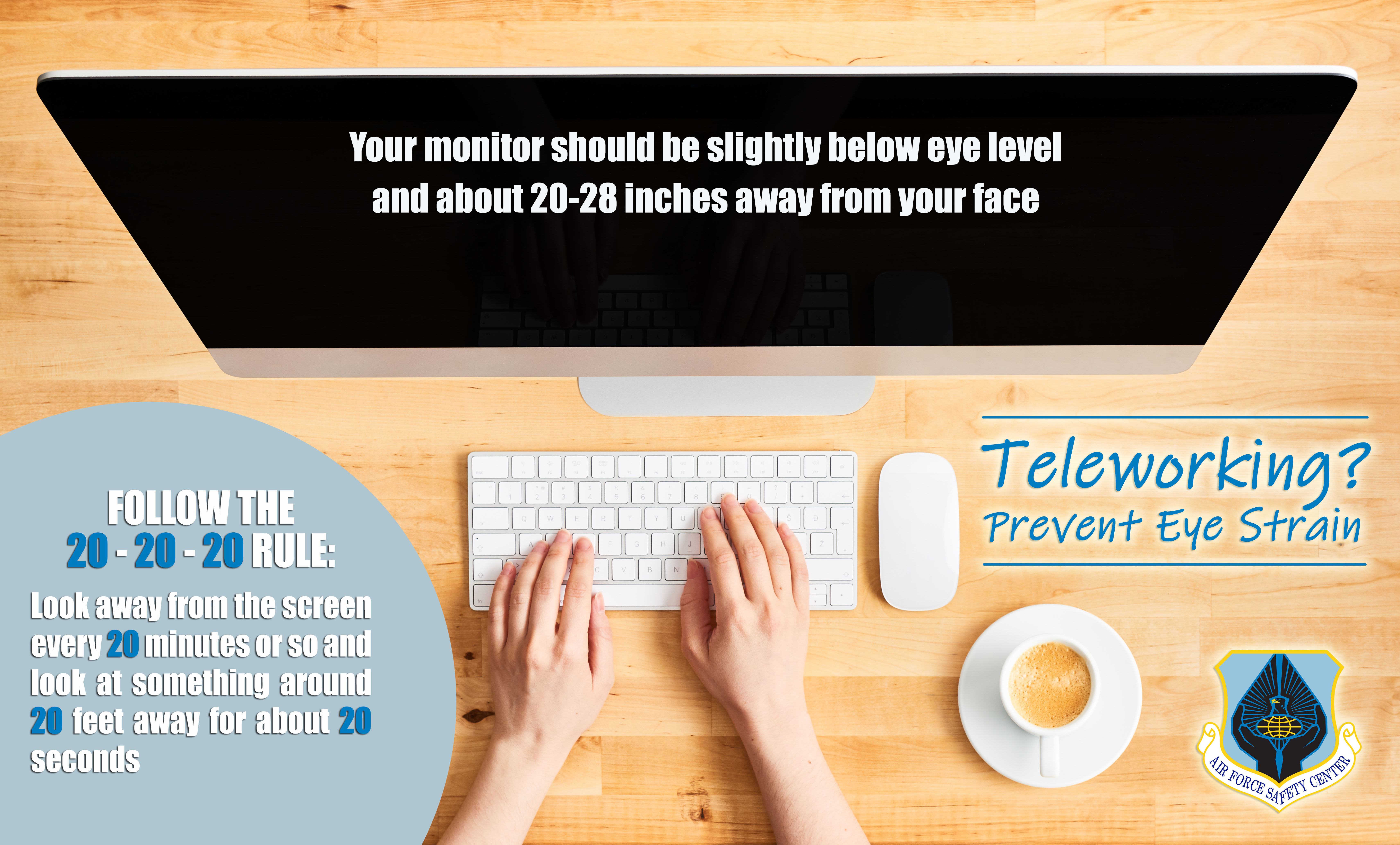 Teleworking -  Prevent eye strain poster